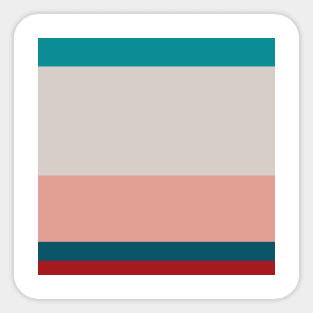 A cool palette of Blood (Animal), Pastel Pink, Pastel Gray, Dark Cyan and Petrol stripes. Sticker